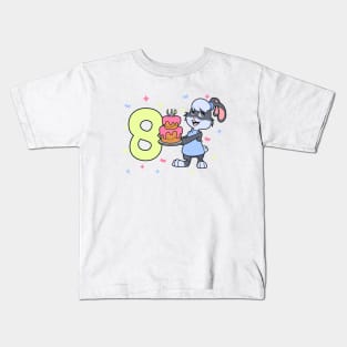 I am 8 with bunny - girl birthday 8 years old Kids T-Shirt